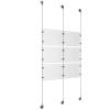 (6) 11'' Width x 8-1/2'' Height Clear Acrylic Frame & (3) Stainless Steel Satin Brushed Adjustable Angle Signature 1/8'' Cable Systems with (12) Single-Sided Panel Grippers (6) Double-Sided Panel Grippers