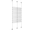 (8) 11'' Width x 8-1/2'' Height Clear Acrylic Frame & (3) Stainless Steel Satin Brushed Adjustable Angle Signature 1/8'' Cable Systems with (16) Single-Sided Panel Grippers (8) Double-Sided Panel Grippers