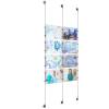 (8) 11'' Width x 8-1/2'' Height Clear Acrylic Frame & (3) Stainless Steel Satin Brushed Adjustable Angle Signature 1/8'' Cable Systems with (16) Single-Sided Panel Grippers (8) Double-Sided Panel Grippers
