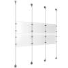 (6) 11'' Width x 8-1/2'' Height Clear Acrylic Frame & (4) Stainless Steel Satin Brushed Adjustable Angle Signature 1/8'' Cable Systems with (8) Single-Sided Panel Grippers (8) Double-Sided Panel Grippers