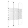 (9) 11'' Width x 8-1/2'' Height Clear Acrylic Frame & (4) Stainless Steel Satin Brushed Adjustable Angle Signature 1/8'' Cable Systems with (12) Single-Sided Panel Grippers (12) Double-Sided Panel Grippers