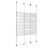 (12) 11'' Width x 8-1/2'' Height Clear Acrylic Frame & (4) Stainless Steel Satin Brushed Adjustable Angle Signature 1/8'' Cable Systems with (16) Single-Sided Panel Grippers (16) Double-Sided Panel Grippers