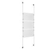 (3) 17'' Width x 11'' Height Clear Acrylic Frame & (2) Stainless Steel Satin Brushed Adjustable Angle Signature 1/8'' Cable Systems with (12) Single-Sided Panel Grippers