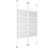 (8) 17'' Width x 11'' Height Clear Acrylic Frame & (4) Stainless Steel Satin Brushed Adjustable Angle Signature 1/8'' Cable Systems with (32) Single-Sided Panel Grippers