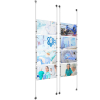 (8) 17'' Width x 11'' Height Clear Acrylic Frame & (4) Stainless Steel Satin Brushed Adjustable Angle Signature 1/8'' Cable Systems with (32) Single-Sided Panel Grippers
