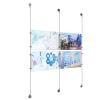 (4) 17'' Width x 11'' Height Clear Acrylic Frame & (3) Stainless Steel Satin Brushed Adjustable Angle Signature 1/8'' Cable Systems with (8) Single-Sided Panel Grippers (4) Double-Sided Panel Grippers