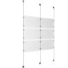 (6) 17'' Width x 11'' Height Clear Acrylic Frame & (3) Stainless Steel Satin Brushed Adjustable Angle Signature 1/8'' Cable Systems with (12) Single-Sided Panel Grippers (6) Double-Sided Panel Grippers