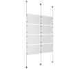 (8) 17'' Width x 11'' Height Clear Acrylic Frame & (3) Stainless Steel Satin Brushed Adjustable Angle Signature 1/8'' Cable Systems with (16) Single-Sided Panel Grippers (8) Double-Sided Panel Grippers