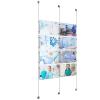 (8) 17'' Width x 11'' Height Clear Acrylic Frame & (3) Stainless Steel Satin Brushed Adjustable Angle Signature 1/8'' Cable Systems with (16) Single-Sided Panel Grippers (8) Double-Sided Panel Grippers