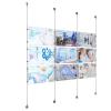 (9) 17'' Width x 11'' Height Clear Acrylic Frame & (4) Stainless Steel Satin Brushed Adjustable Angle Signature 1/8'' Cable Systems with (12) Single-Sided Panel Grippers (12) Double-Sided Panel Grippers