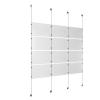 (12) 17'' Width x 11'' Height Clear Acrylic Frame & (4) Stainless Steel Satin Brushed Adjustable Angle Signature 1/8'' Cable Systems with (16) Single-Sided Panel Grippers (16) Double-Sided Panel Grippers