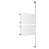 (2) 17'' Width x 11'' Height Clear Acrylic Frame & (1) Stainless Steel Satin Brushed Adjustable Angle Signature 1/8'' Cable Systems with (4) Single-Sided Panel Grippers (4) Double-Sided Panel Grippers