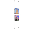(2) 8-1/2'' Width x 11'' Height Clear Acrylic Frame & (2) Stainless Steel Satin Brushed Adjustable Angle Signature 1/8'' Cable Systems with (8) Single-Sided Panel Grippers