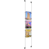(3) 8-1/2'' Width x 11'' Height Clear Acrylic Frame & (2) Stainless Steel Satin Brushed Adjustable Angle Signature 1/8'' Cable Systems with (12) Single-Sided Panel Grippers