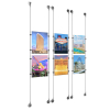 (6) 8-1/2'' Width x 11'' Height Clear Acrylic Frame & (6) Stainless Steel Satin Brushed Adjustable Angle Signature 1/8'' Cable Systems with (24) Single-Sided Panel Grippers