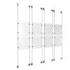 (8) 8-1/2'' Width x 11'' Height Clear Acrylic Frame & (8) Stainless Steel Satin Brushed Adjustable Angle Signature 1/8'' Cable Systems with (32) Single-Sided Panel Grippers