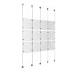 (12) 8-1/2'' Width x 11'' Height Clear Acrylic Frame & (5) Stainless Steel Satin Brushed Adjustable Angle Signature 1/8'' Cable Systems with (12) Single-Sided Panel Grippers (18) Double-Sided Panel Grippers