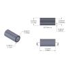 Aluminum Spacer 1/8'' OD x .0905'' ID x 17/64'' Long, Plain Aluminum Finish