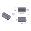 Aluminum Spacer 3/16'' OD x .160'' ID x .300'' Long, Plain Aluminum Finish