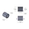 Aluminum Spacer 3/16'' OD x .0905'' ID x 15/64'' Long, Plain Aluminum Finish
