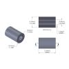 Aluminum Spacer 3/16'' OD x .0905'' ID x 19/64'' Long, Plain Aluminum Finish
