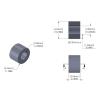 Aluminum Spacer 3/16'' OD x .0905'' ID x 1/8'' Long, Plain Aluminum Finish