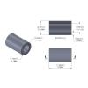 Aluminum Spacer 3/16'' OD x .115'' ID x .300'' Long, Plain Aluminum Finish