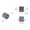 Aluminum Spacer 3/16'' OD x .115'' ID x 11/64'' Long, Plain Aluminum Finish