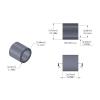Aluminum Spacer 3/16'' OD x .141'' ID x .180'' Long, Plain Aluminum Finish