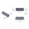 Aluminum Spacer 3/16'' OD x .141'' ID x .525'' Long, Plain Aluminum Finish