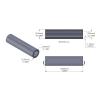 Aluminum Spacer 1/4'' OD x .156'' ID x 1.000'' Long, Plain Aluminum Finish