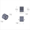 Aluminum Spacer 1/4'' OD x .192'' ID x 3/16'' Long, Black Anodized Finish