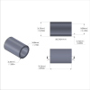 Aluminum Spacer 1/4'' OD x .192'' ID x 3/8'' Long, Black Anodized Finish