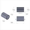 Aluminum Spacer 1/4'' OD x .192'' ID x 3/8'' Long, Plain Aluminum Finish