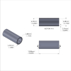 Aluminum Spacer 1/4'' OD x .192'' ID x 5/8'' Long-Black Anodized