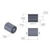 Aluminum Spacer 1/4'' OD x .115'' ID x 5/16'' Long, Black Anodized Finish