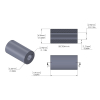 Aluminum Spacer 1/4'' OD x .115'' ID x 15/32'' Long, Plain Aluminum Finish