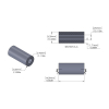 Aluminum Spacer 1/4'' OD x .115'' ID x 9/16'' Long, Plain Aluminum Finish