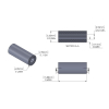 Aluminum Spacer 1/4'' OD x .115'' ID x 5/8'' Long