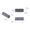 Aluminum Spacer 1/4'' OD x .115'' ID x 11/16'' Long, Plain Aluminum Finish