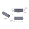 Aluminum Spacer 1/4'' OD x .115'' ID x 23/32'' Long, Plain Aluminum Finish