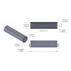Aluminum Spacer 1/4'' OD x .115'' ID x 1.000'' Long, Plain Aluminum Finish