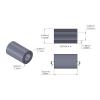 Aluminum Spacer 1/4'' OD x .141'' ID x .402'' Long, Plain Aluminum Finish
