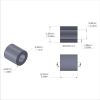 Aluminum Spacer 1/4'' OD x .141'' ID x 17/64'' Long, Plain Aluminum Finish