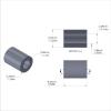Aluminum Spacer 1/4'' OD x .141'' ID x 21/64'' Long, Plain Aluminum Finish