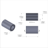 Aluminum Spacer 1/4'' OD x .141'' ID x 13/32'' Long, Black Anodized Finish