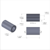 Aluminum Spacer 1/4'' OD x .141'' ID x 7/16'' Long, Black Anodized Finish