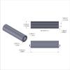 Aluminum Spacer 1/4'' OD x .141'' ID x 1.000'' Long, Black Anodized Finish