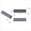Aluminum Spacer 1/4'' OD x .141'' ID x 1.000'' Long, Plain Aluminum Finish