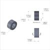 Aluminum Spacer 1/4'' OD x .141'' ID x 1/8'' Long, Plain Aluminum Finish